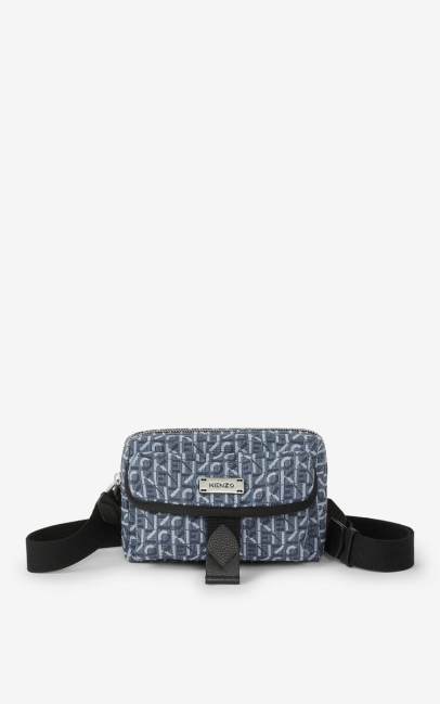 Kenzo Women Courier Jacquard Mini Crossbody Bag Navy Blue